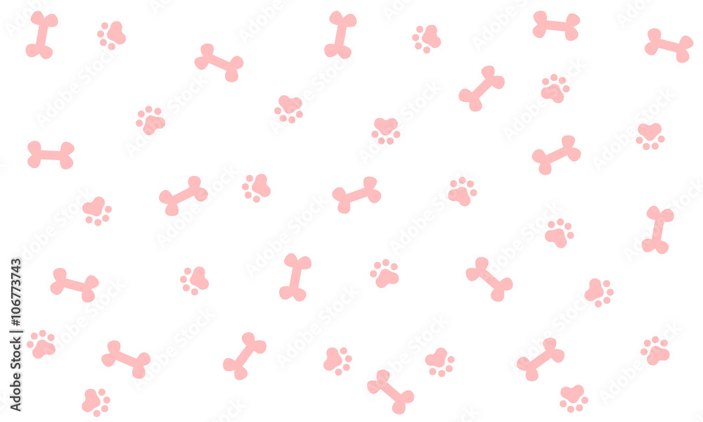 Seamless background with bone and footprint dog, background, wallpaper, graphic design, illustration