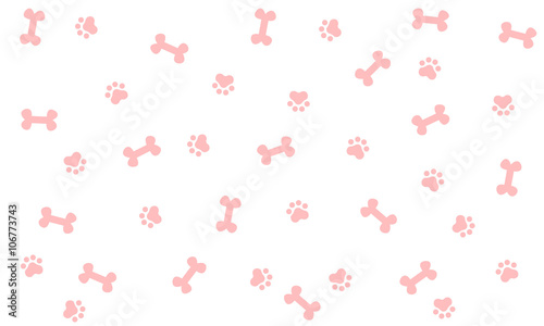 Seamless background with bone and footprint dog, background, wallpaper, graphic design, illustration