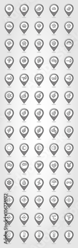 Free Download Meteorology Weather pin map icons set - GFXLoad