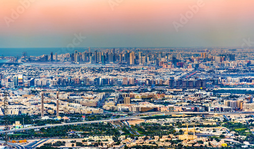 View of Bur Dubai, the Creek, Deira and Sharjah - the Emirates