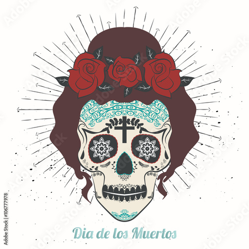 Ornamental sugar skull girl