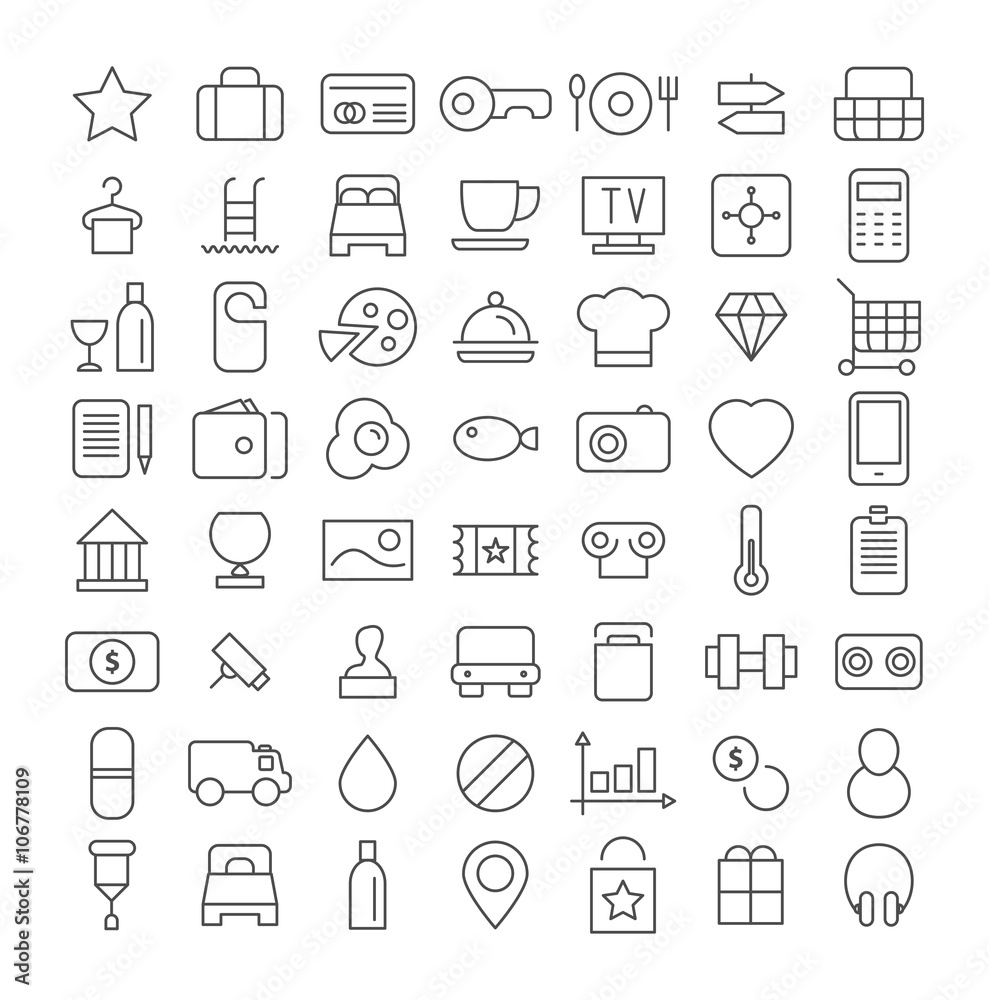 Line icon set. Flat vector. Line icon set. Flat vector.
