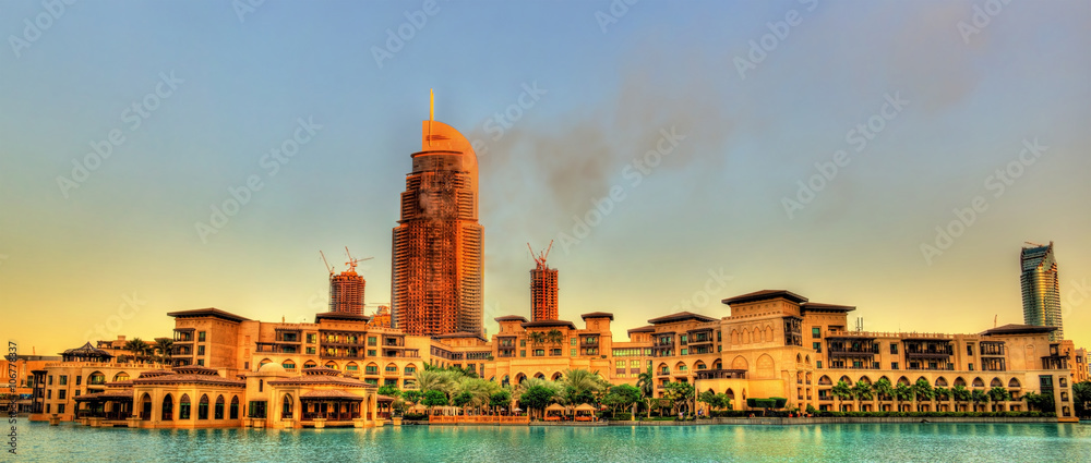 Naklejka premium Buildings on the Old Town Island in Dubai, the UAE