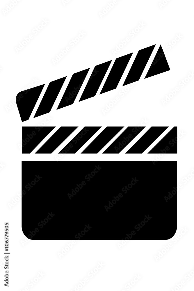 Blank open movie flap object isolated
