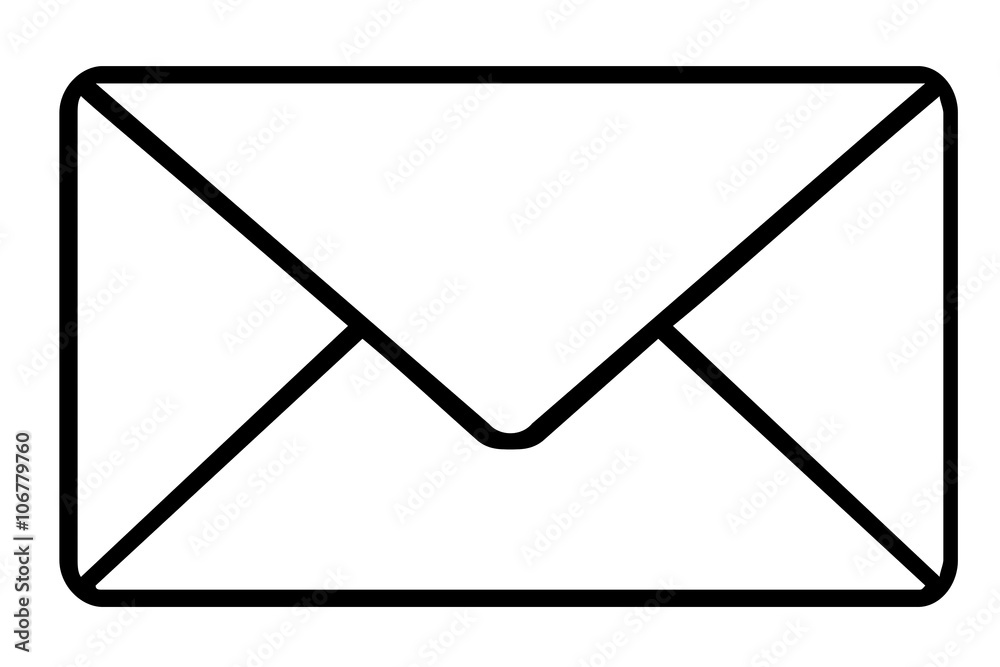Envelope  on white background