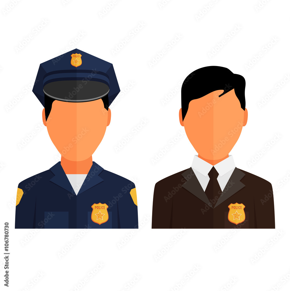 Police officer avatar illustration. Trendy policeman icon