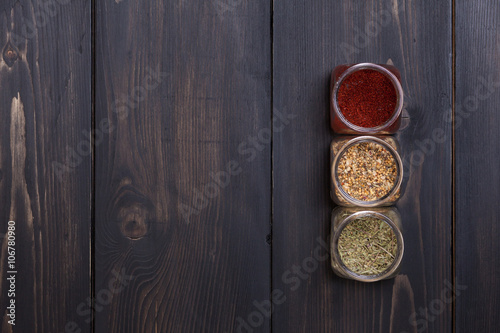 Spices on wood