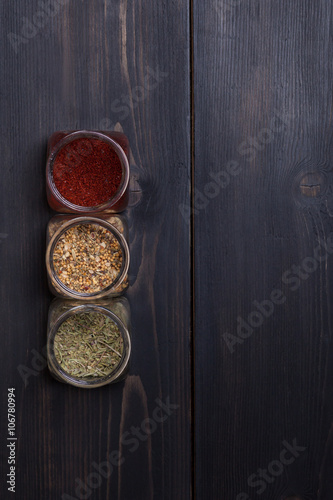 Spices on wood