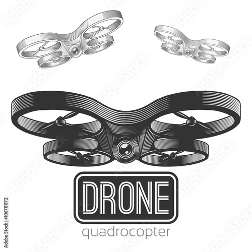 Drone, quadrocopter poster.