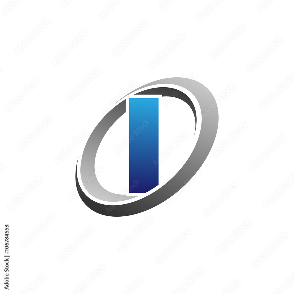 Single Modern Letter Initial Cirlce Swoosh Logo Vector i Single Modern Letter Initial Cirlce Swoosh Logo Vector i
