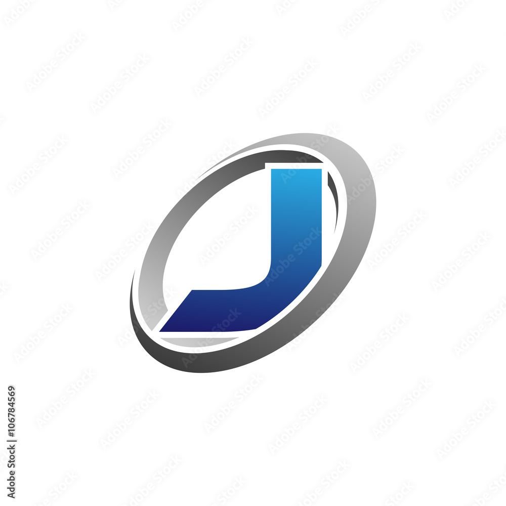 Single Modern Letter Initial Cirlce Swoosh Logo Vector j Single Modern Letter Initial Cirlce Swoosh Logo Vector j
