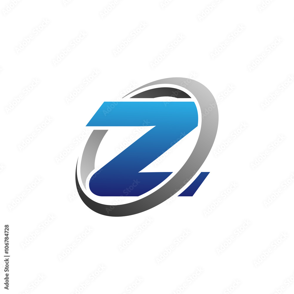 Single Modern Letter Initial Cirlce Swoosh Logo Vector z Single Modern Letter Initial Cirlce Swoosh Logo Vector z