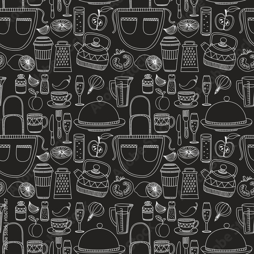 Set of hand drawn cookware. 