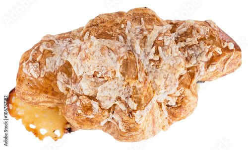 Ham and Cheese Croissant isolated on white
