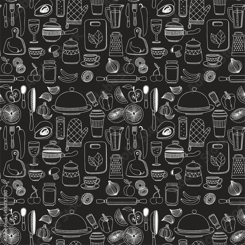 Set of hand drawn cookware. 