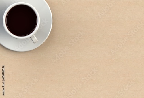 3D rendering coffee cup on sandstone table