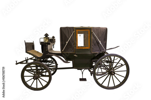 Photo Smart black historic carriage isolated on white