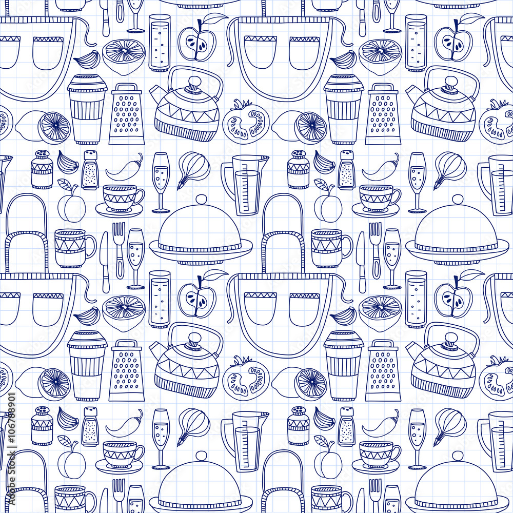 Vector doodle set of kitchenware items Vector doodle set of kitchenware items