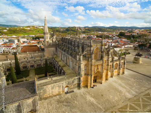 Aerial view of The Monastery of Batalha - originally, and officially known, as the Monastery of Saint Mary of the Victory, Portugal