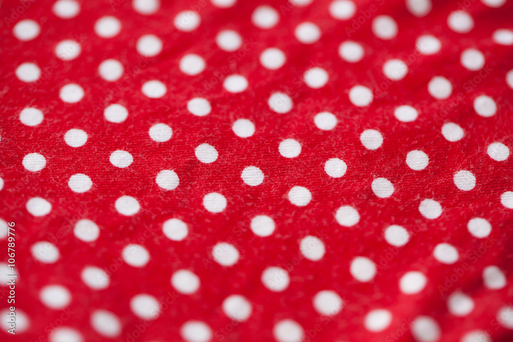 Polka dot on red canvas cotton texture Polka dot on red canvas cotton texture