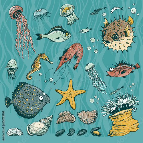 Underwater vector set