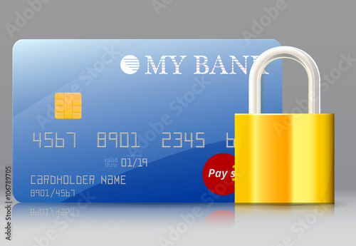 Secure bank card / Bank card and protects gold lock