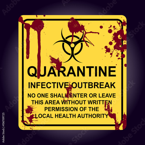 Obraz na płótnie Sign of infected area. Quarantine zone w salonie
