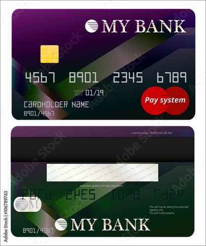 Secure bank card / Bank card and turn with the signature