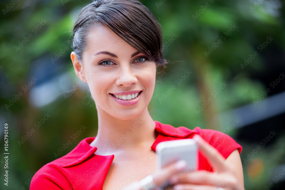 Portrait of businesswoman with mobile phone Portrait of businesswoman with mobile phone