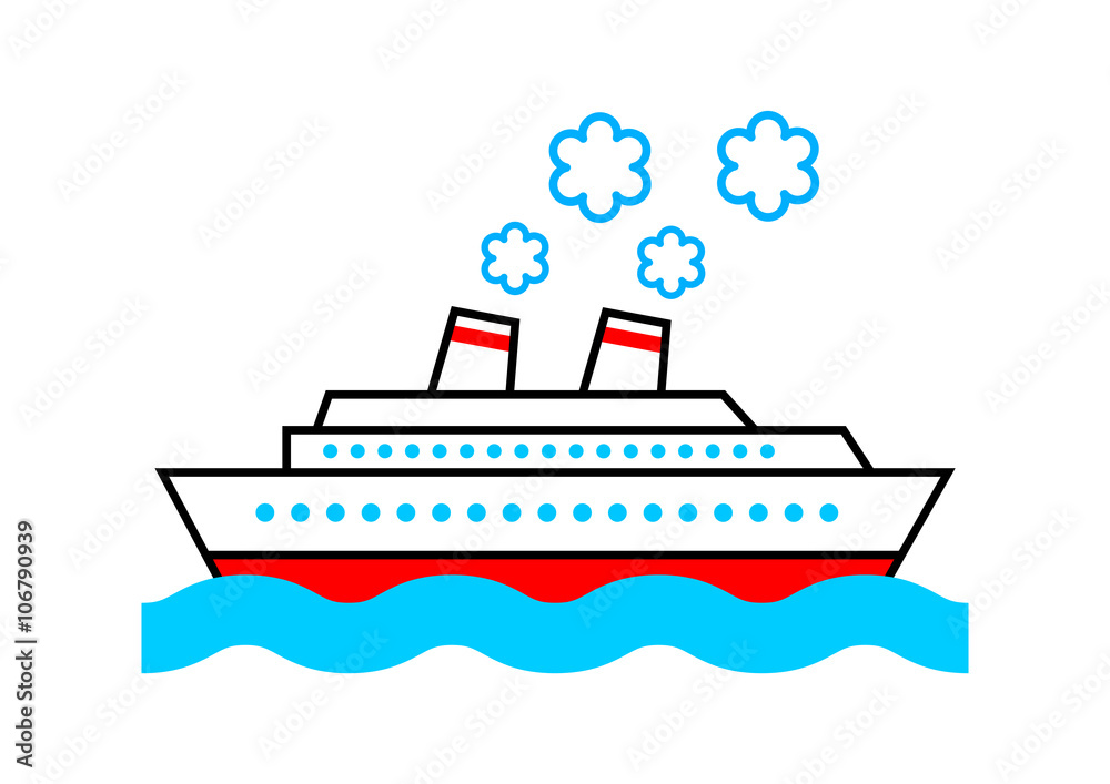 Ship icon on white background Ship icon on white background