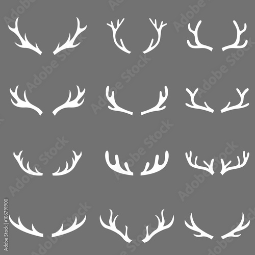 hand drawn deer set