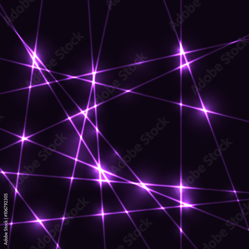 Violet random laser beams on dark background