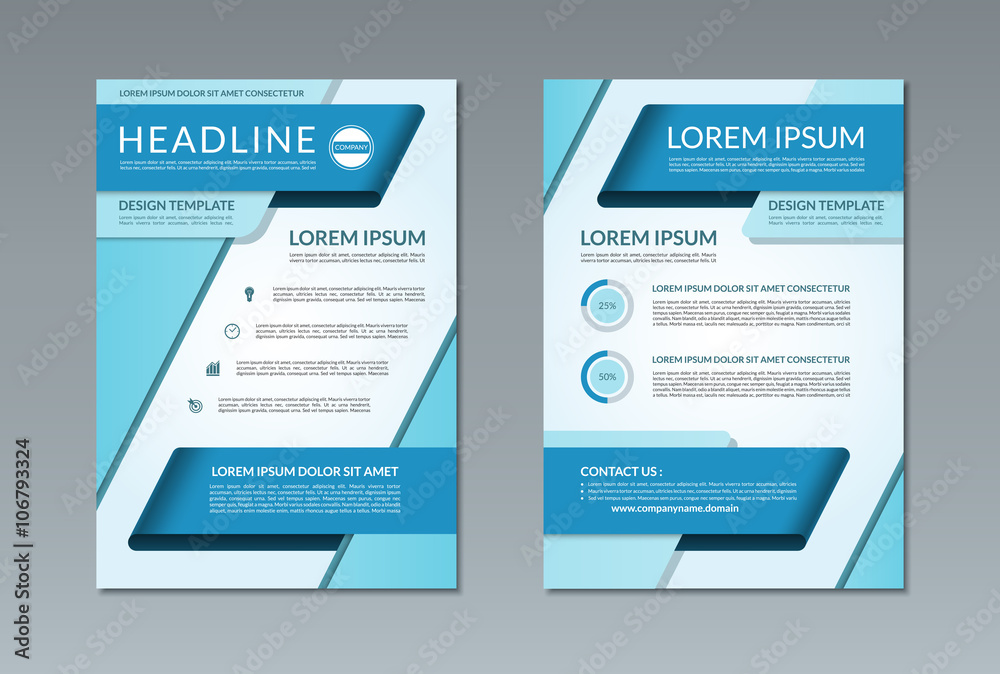 Vector brochure flyer template. A4 size. Front and back page Vector brochure flyer template. A4 size. Front and back page