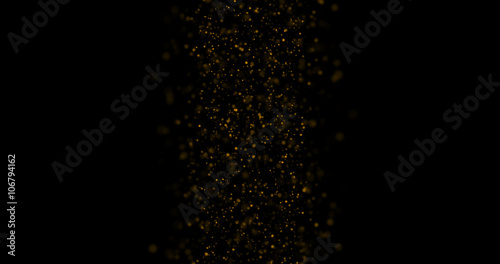 Gold glitter on a black background