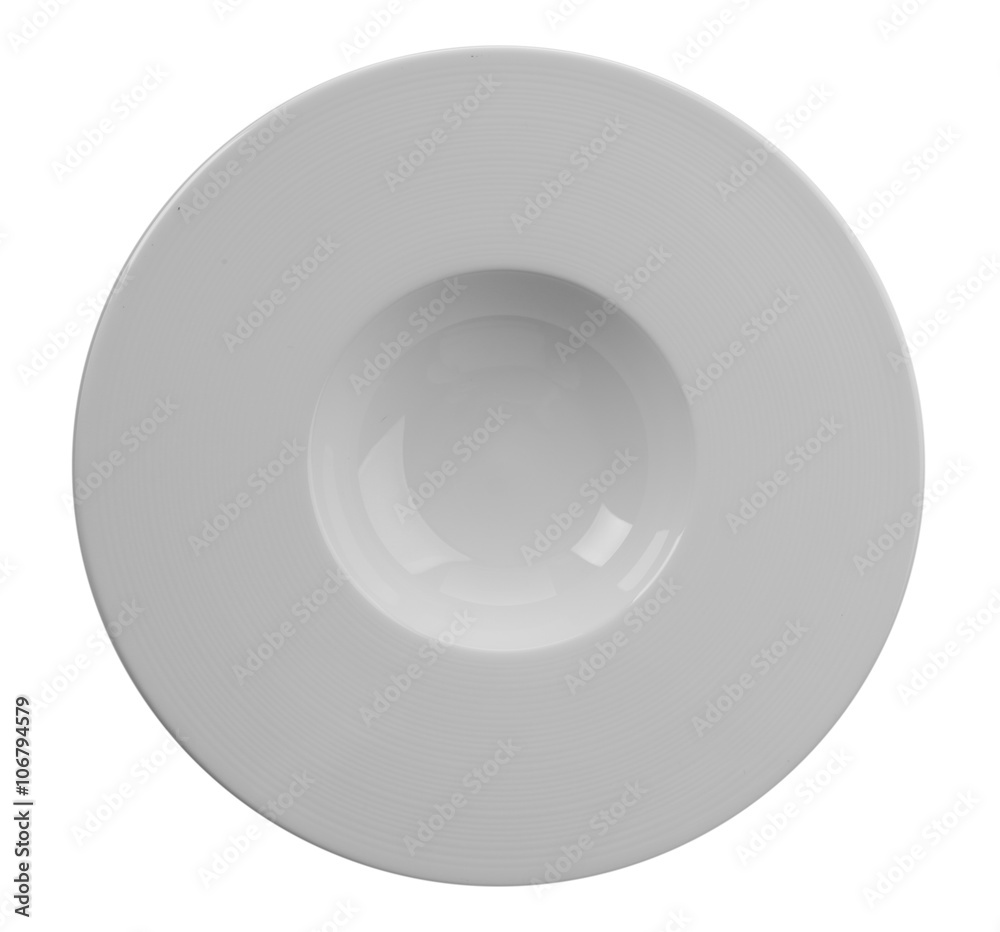 Spaghetti dish, isolated on white