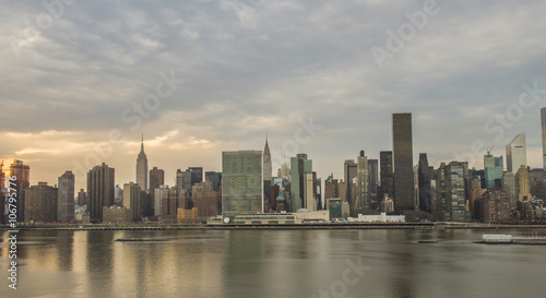 New York City Midtown Panorama at sunset, high-angle view from Long Island City. © auseklis