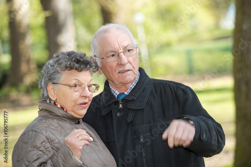 elderly couple in the park