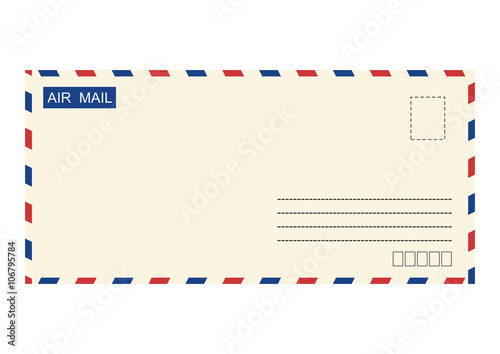 Airmail envelope. Vector base for further processing. Without gradients on one layer.