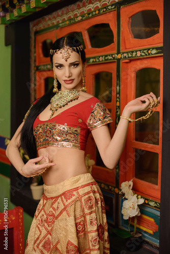 Girl in Indian national costume