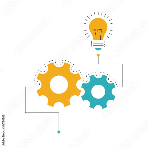 Concept idea with gear wheels and bulb