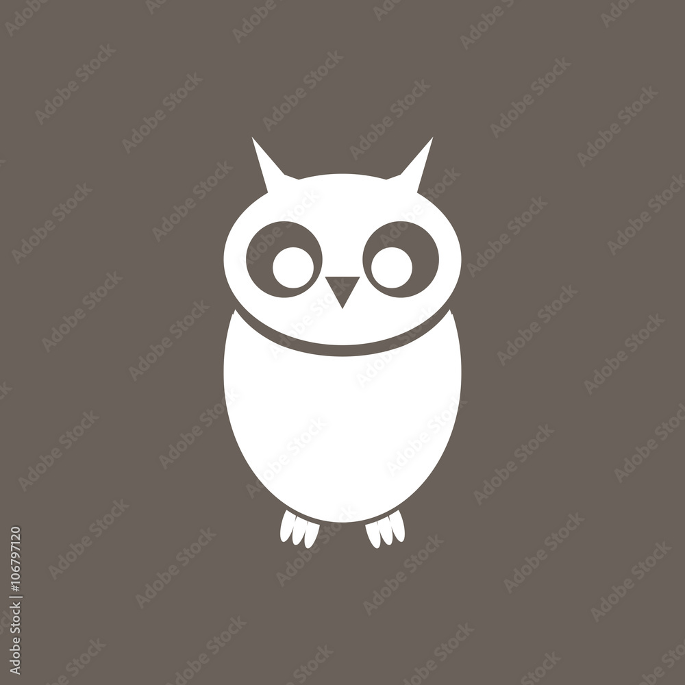 Owlet Icon on Dark Gray Color. Eps-10.