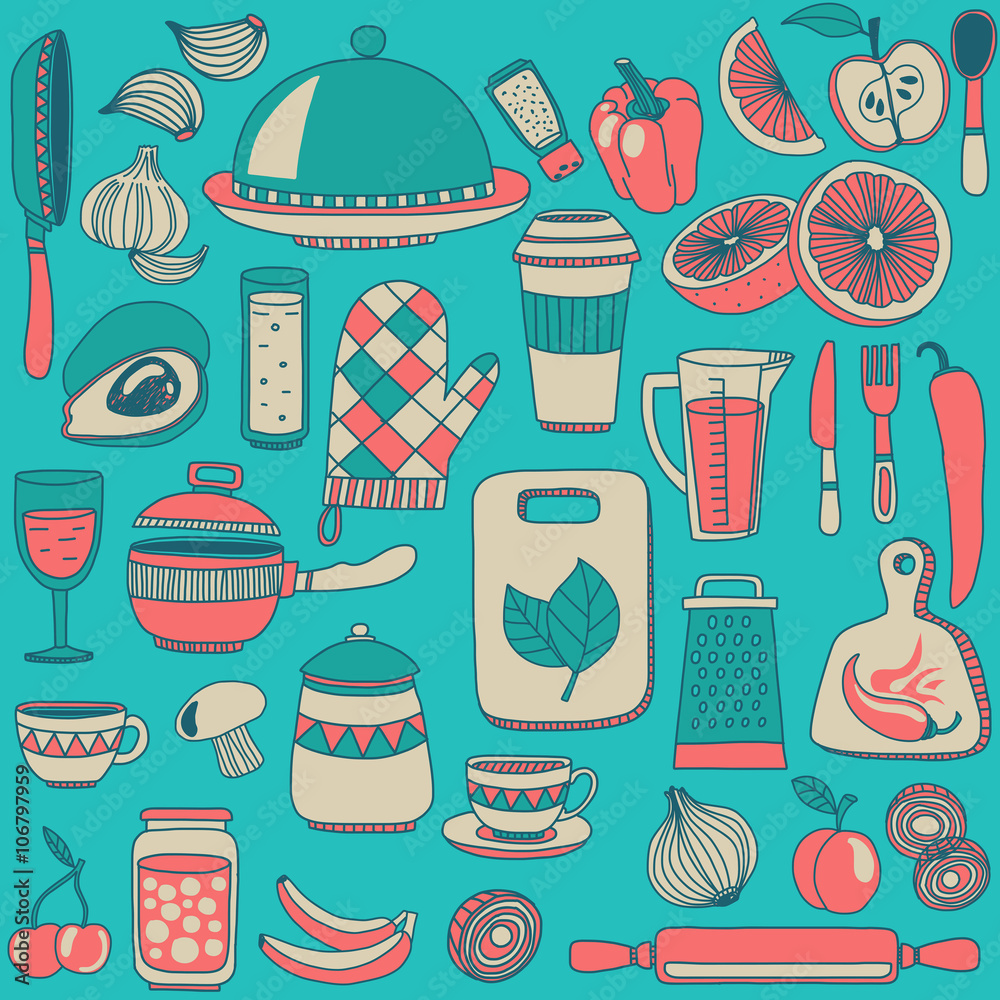 Cooking Doodle style elements Cooking Doodle style elements