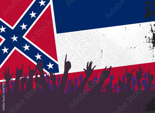 Mississippi State Flag with Audience