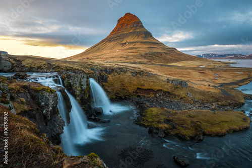 Kirkjufell is the most photographed mountain in Iceland located in the north coast of Iceland's. © boyloso