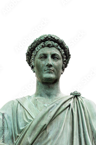 Statue of Armand Emmanuel Sophie Septimanie de Vignerot du Plessis, Duke Richelieu in a roman toga and laurel wreath