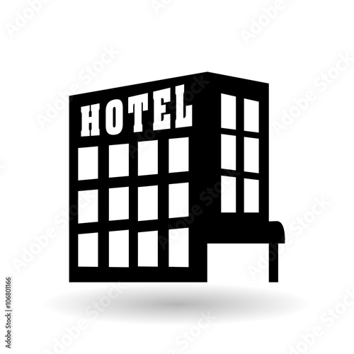 hotel building design, vector illustration