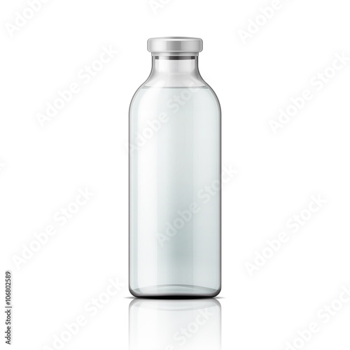 Glass medical bottle with aluminium cap.