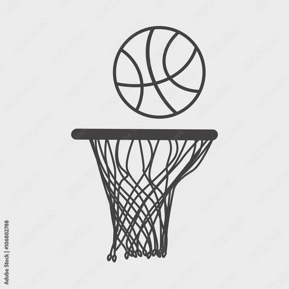 Fototapeta premium basketball icon or sign. Design element ball and basket