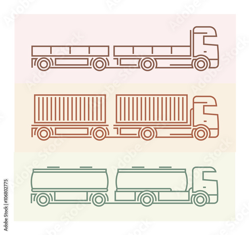 Vehicle Pictograms: European Trucks - Tandems Set 1