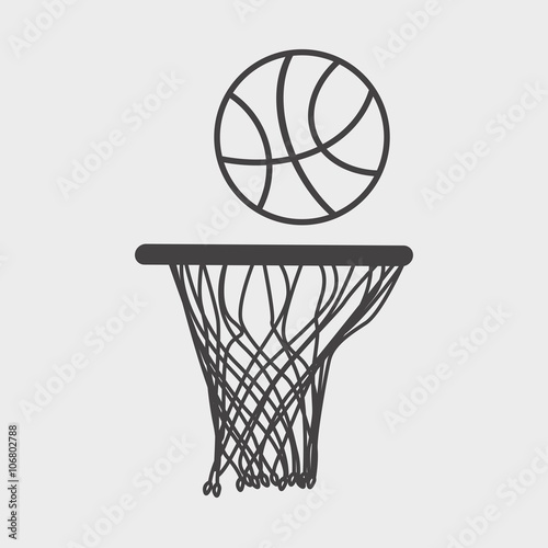 basketball icon or sign. Design element ball and basket © woters